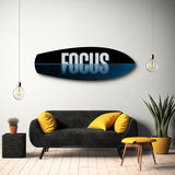 FOCUS Typography Motivational Glass Wall Art.