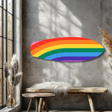 Rainbow Pride Stripes Glass Wall Art.