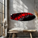 Red and Black Street Graffiti Glass Wall Art.