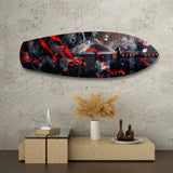 Samurai Katana with Cherry Blossoms Glass Wall Art.