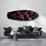Molten Lava Cracked Stone Glass Wall Art.