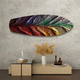Rainbow Textured Leaf Abstract Glass Wall Art.