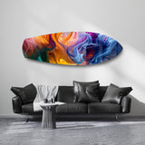 Multicolor Smoke Swirl Abstract Glass Wall Art.