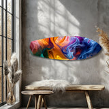 Multicolor Smoke Swirl Abstract Glass Wall Art.