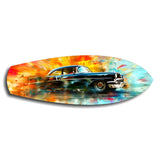 Classic Black Car Watercolor Glass Wall Art.