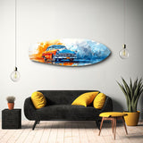 Two-Tone Vintage Car Watercolor Glass Wall Art.