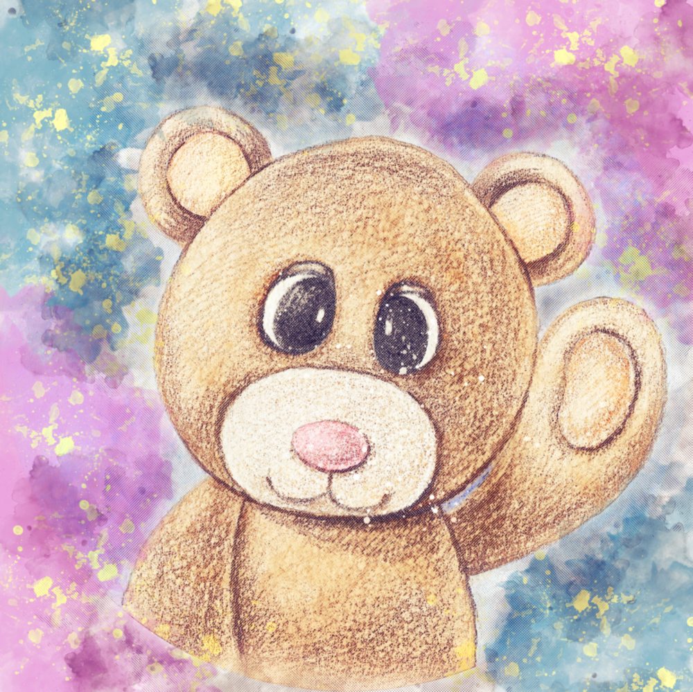 Teddy Bear Glass Wall Art