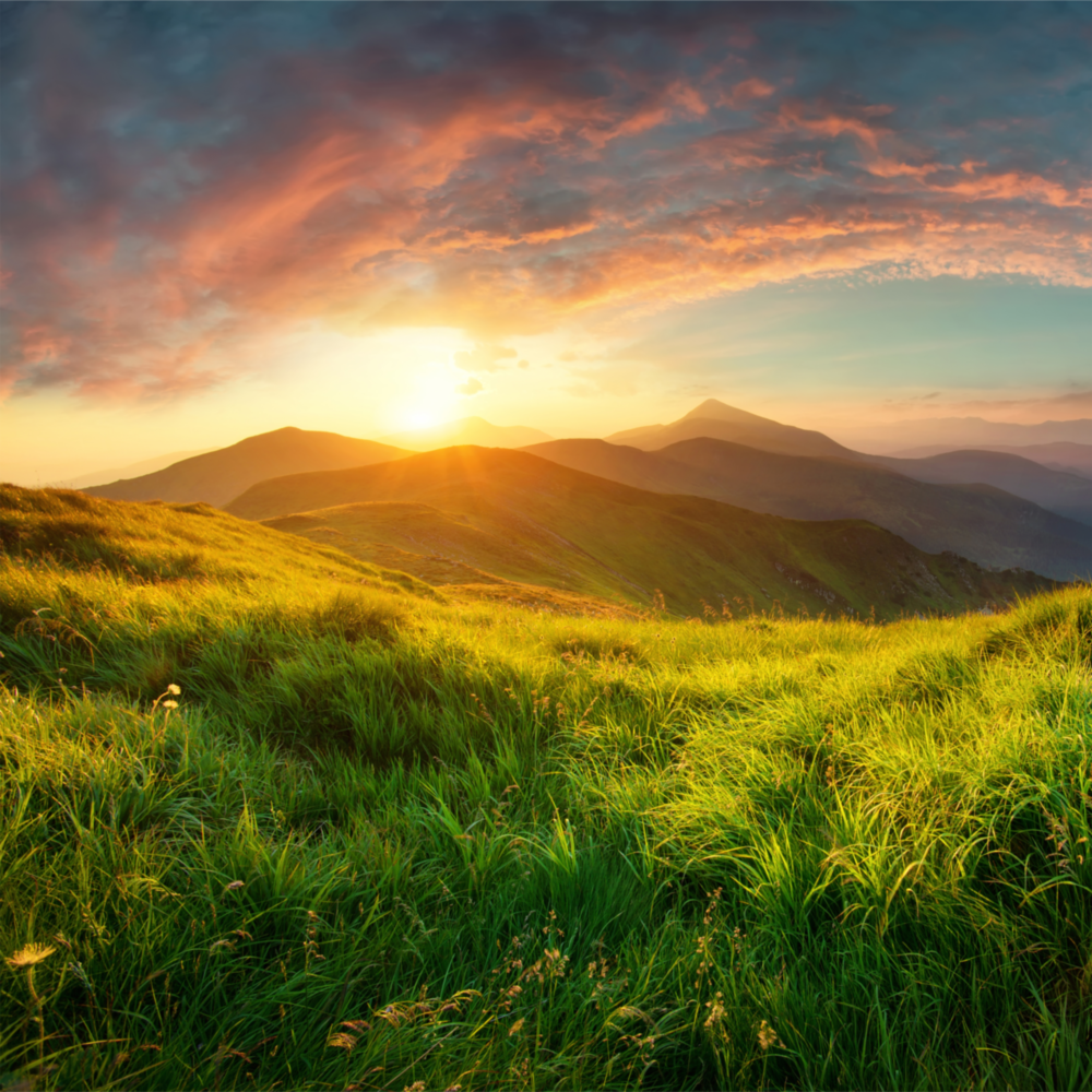 Paysage des montagnes Impression sur verre
