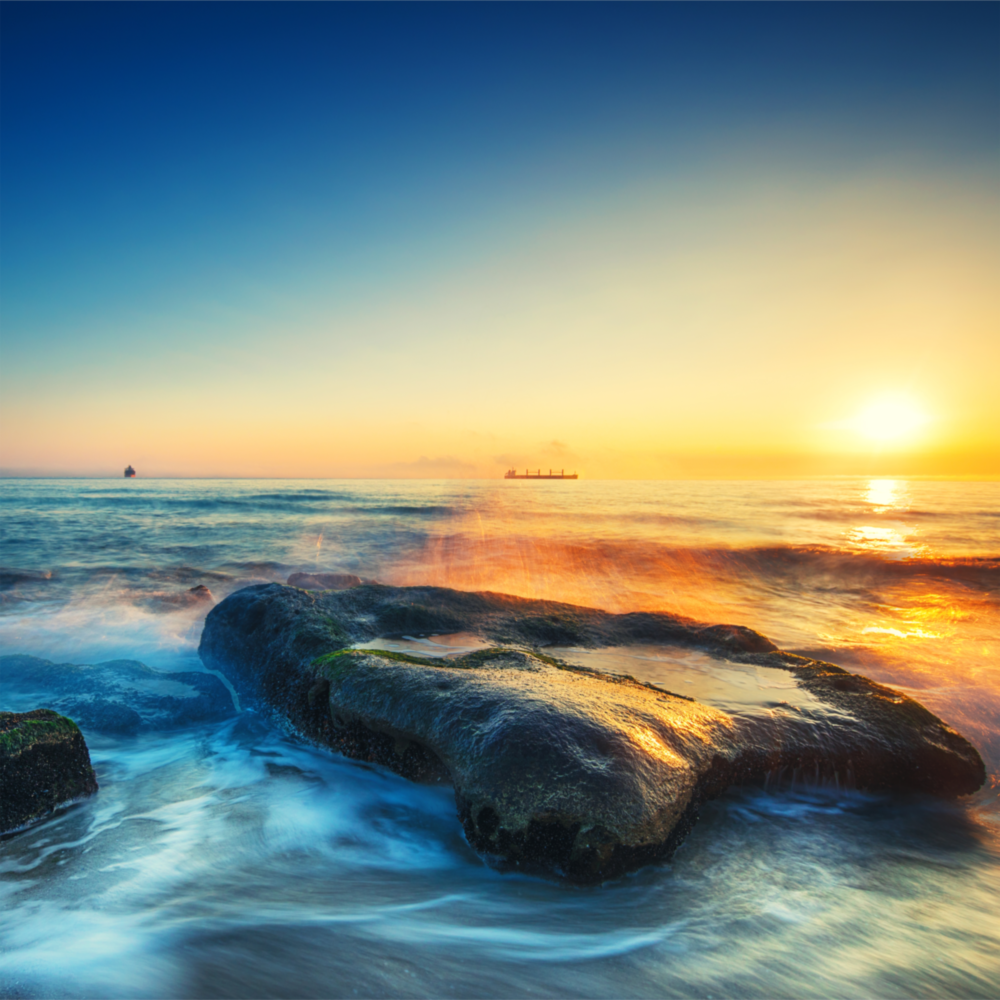 Le coucher du soleil Impression sur verre