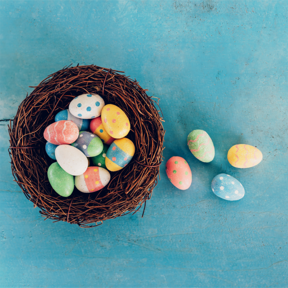 Easter Eggs Glass Wall Art