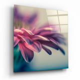 Gerbera Rose Onirique tableau en verre - 40x40 cm