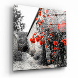 Glasbild Rote Rosen - 40x40 cm