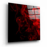 Remolino de Humo Carmesí sobre Negro cuadro de cristal - 40x40 cm