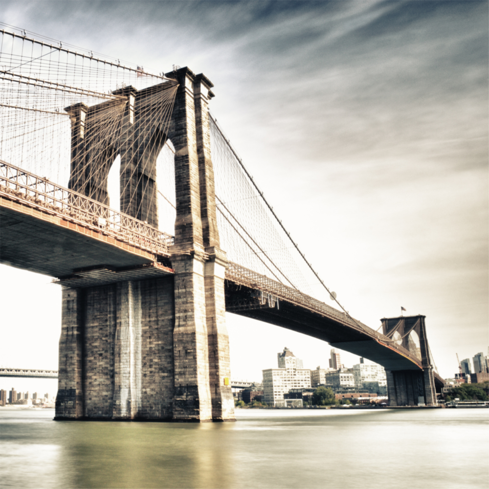 le pont de Brooklyn Impression sur verre