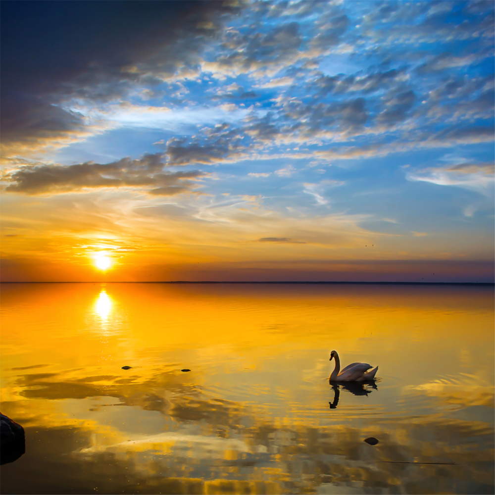 Le coucher du soleil Impression sur verre