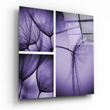 Trittico Soffione Viola quadro in vetro - 40x40 cm