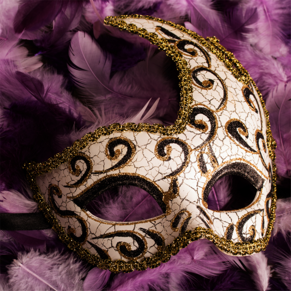 Prom Mask Glass Wall Art