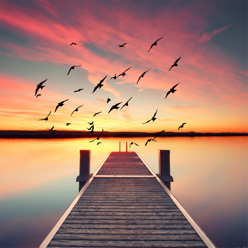 Red Dock Glass Wall Art