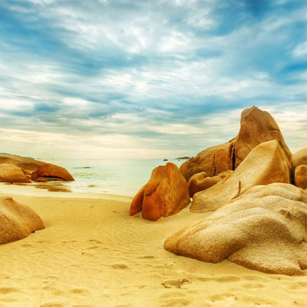 Plage Impression sur verre