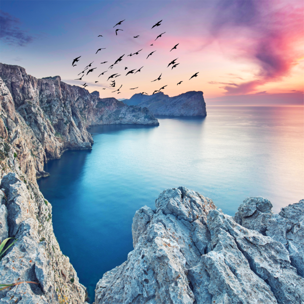 Red Sunset Glass Wall Art