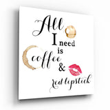 Tableau en verre All I Need - 40x40 cm