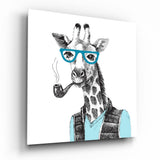 Mr. Giraffe Glass Wall Art - 40x40 cm