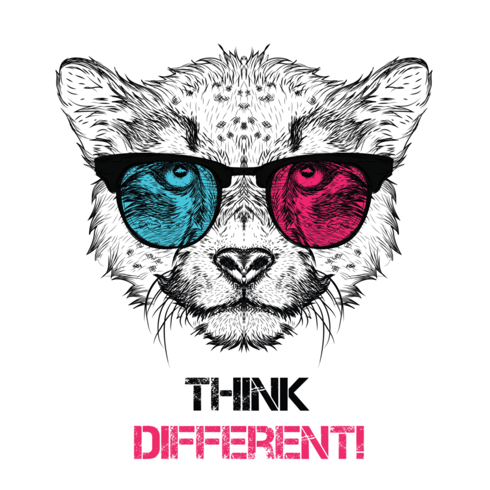 Think Differently Glass Wall Art