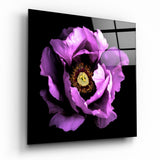 Floral Pink Glass Wall Art - 40x40 cm