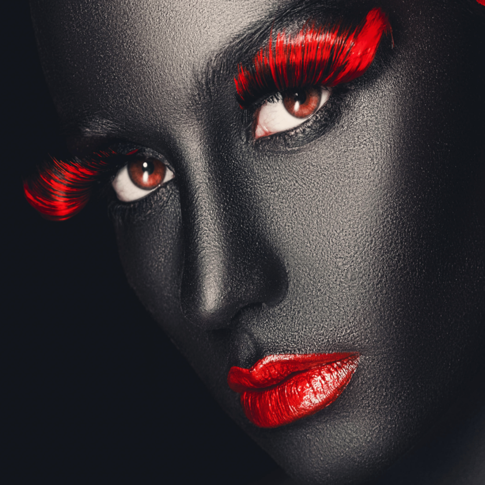 Frau Porträt Glasbild