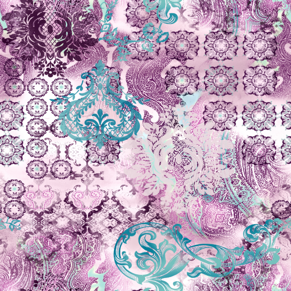 Damasique violet Impression sur verre