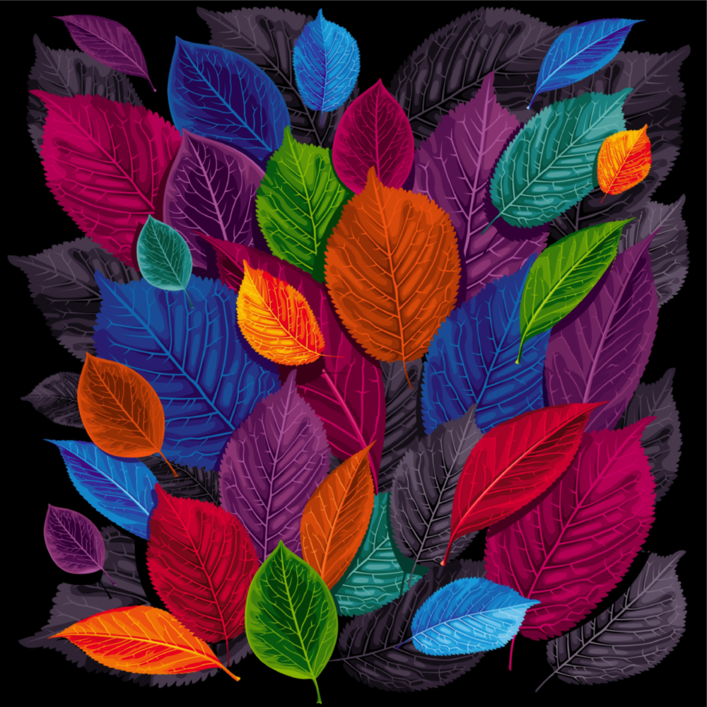 Colorful Leaves Glass Wall Art