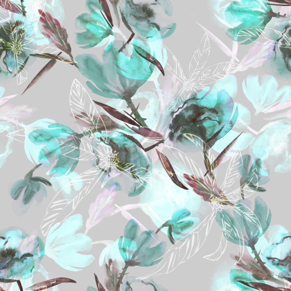 Green Flower Glass Wall Art