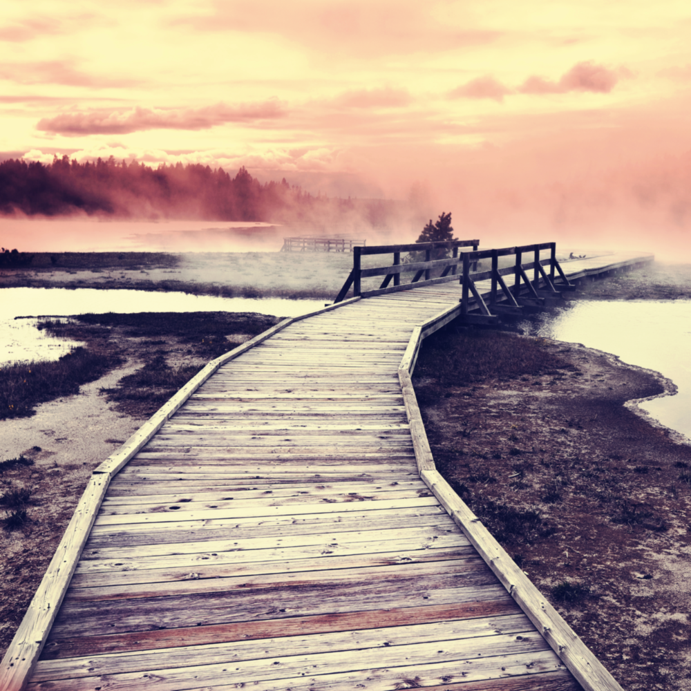 Sunset Landscape Glass Wall Art