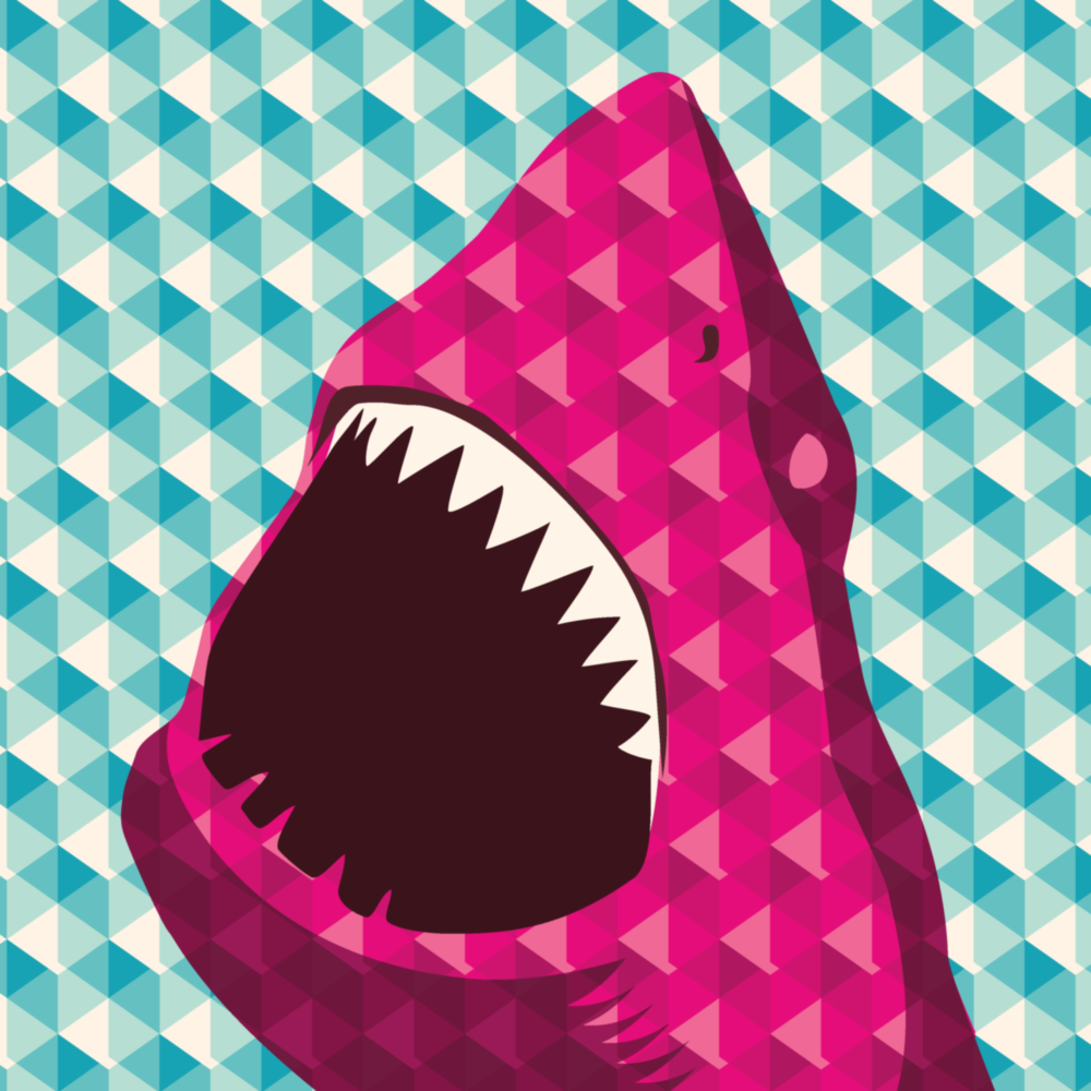 Arte della parete di vetro Squalo