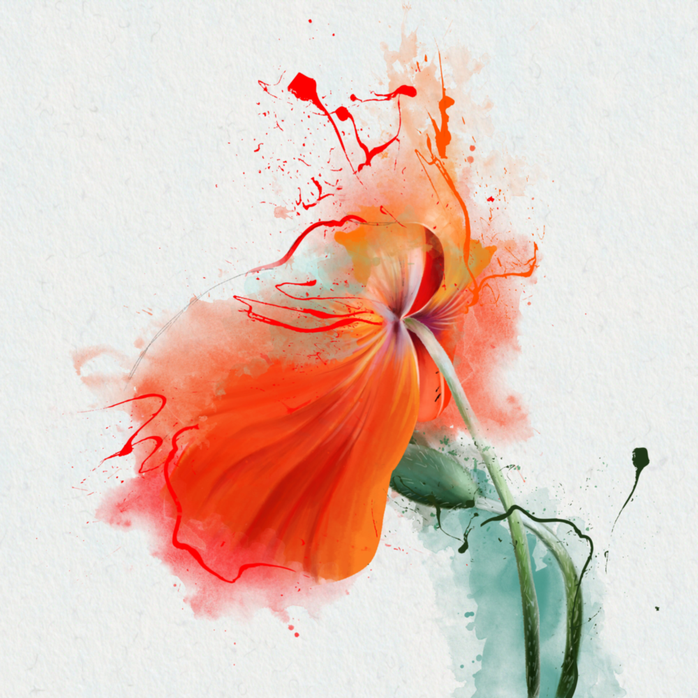 Arte de pared de vidrio de Flor