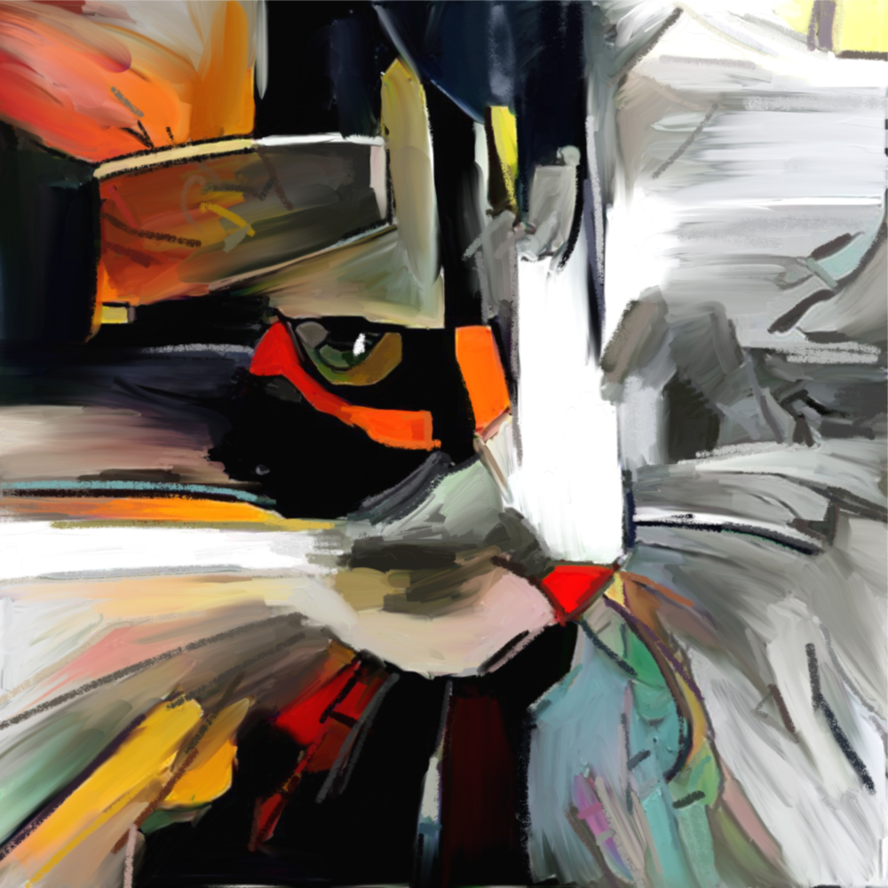 Abstract Cat Glass Wall Art