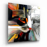 Tableau en verre Chat abstrait - 40x40 cm