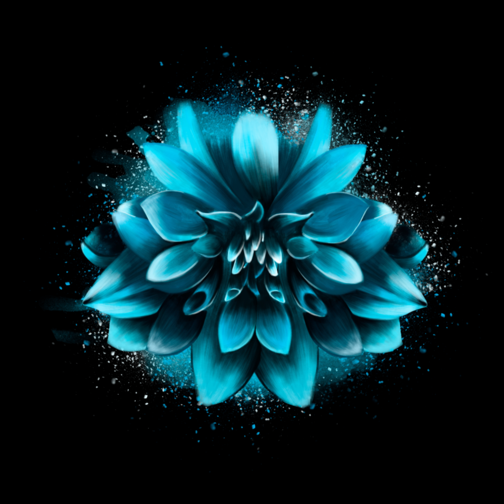 Fleur bleue Impression sur verre
