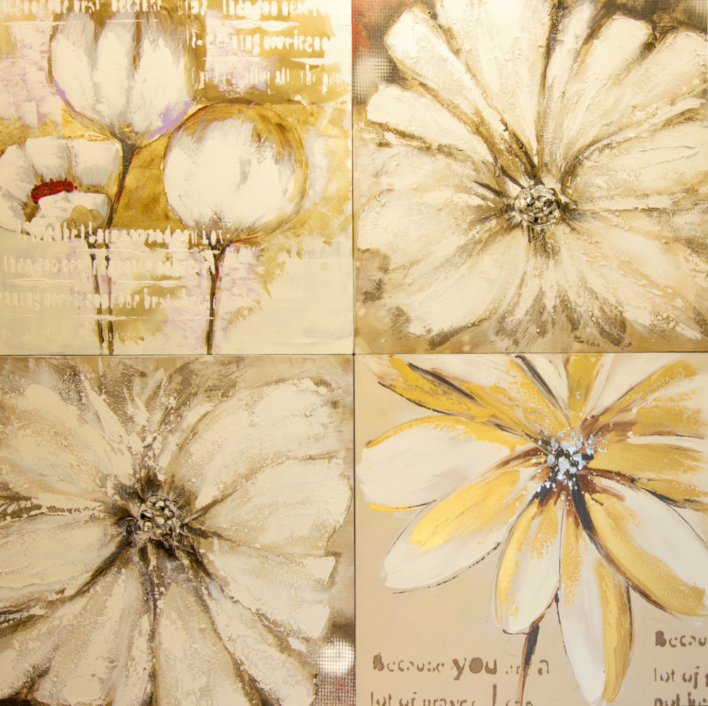 Flowers Glass Wall Art