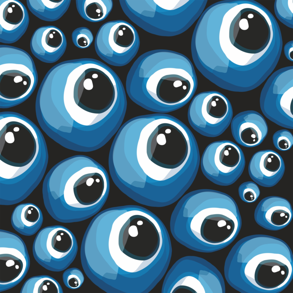 Arte della parete di vetro Blue Evil Beads