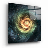 Quadro in vetro Spazio – Infinito giallo - 40x40 cm