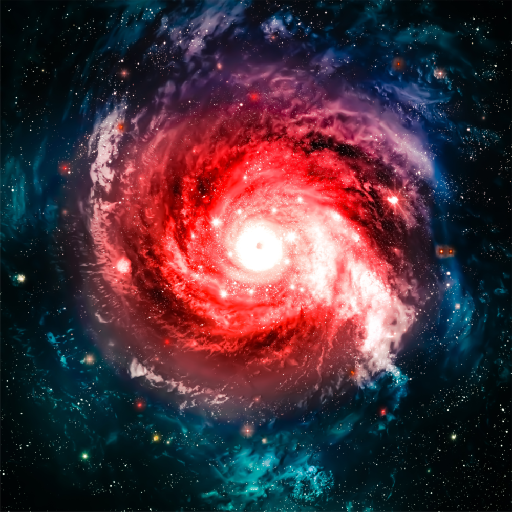 Arte de pared de vidrio de Space Red Infinity
