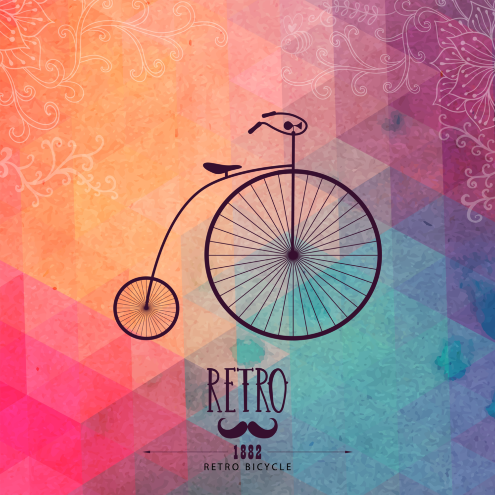 Arte de pared de vidrio de Bicicleta retro