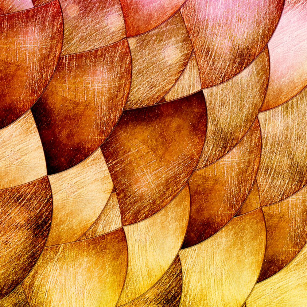 Arte della parete di vetro Conchiglie d'oro