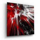 Esplosione Frattale Rossa e Bianca quadro in vetro - 40x40 cm