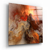 Cuadro de cristal Caos dorado abstracto - 40x40 cm