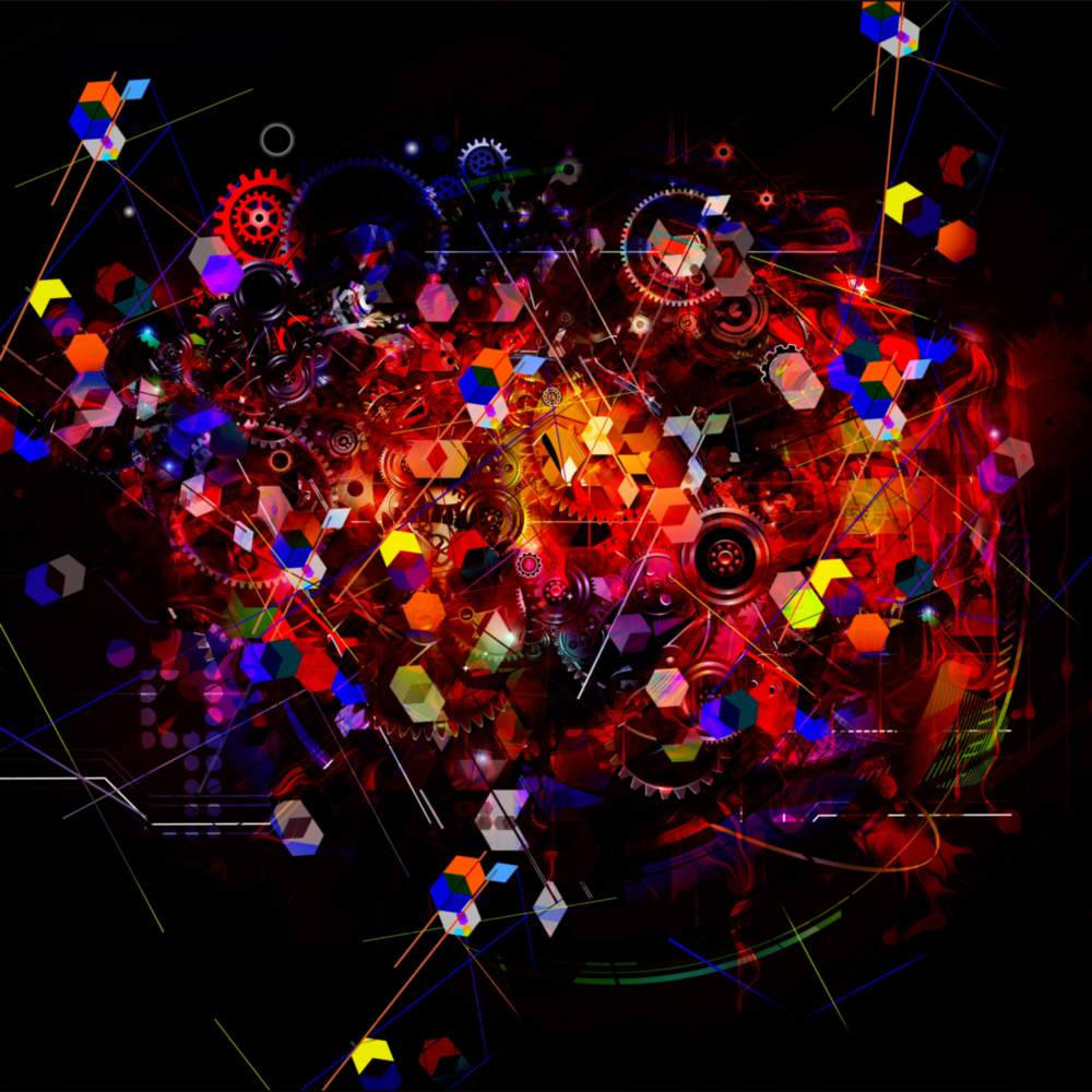 Mechanical Harmony Glass Wall Art