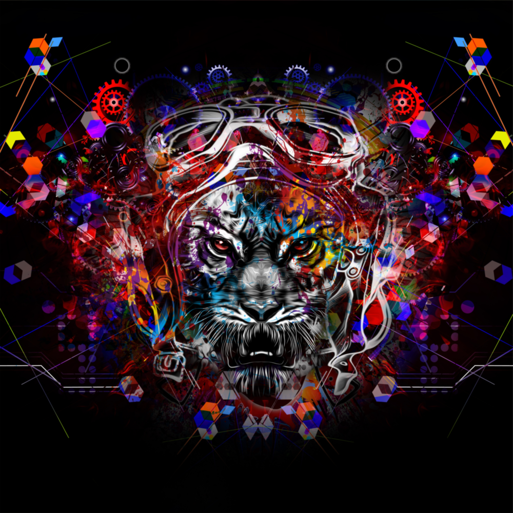 Arte della parete di vetro Tigre meccanica