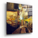 Abstracto Texturizado Bronce Dorado cuadro de cristal - 40x40 cm