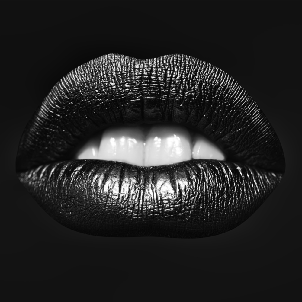 Lèvres noires Impression sur verre